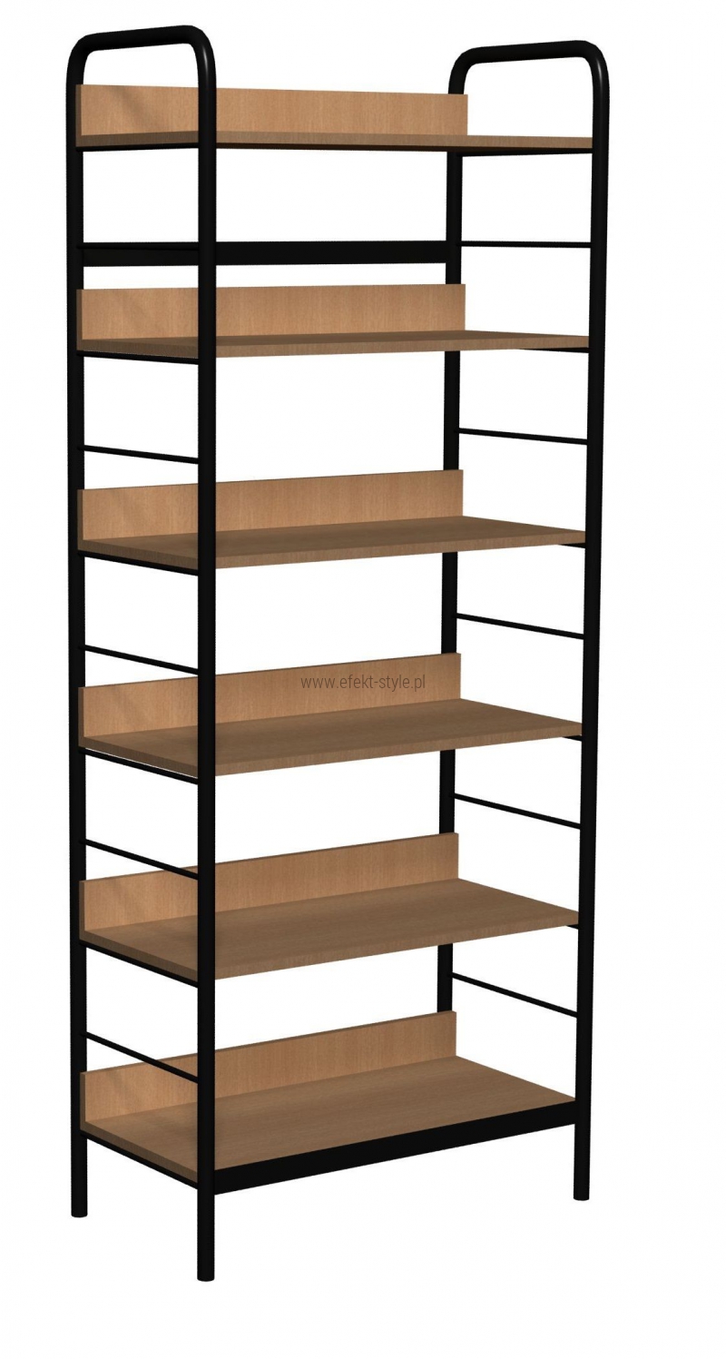 Regał biblioteczny rama metalowa jednostronny z zabezpieczeniem C