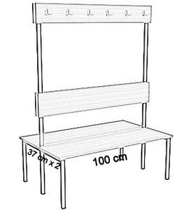 dwustronna z oparciem i wieszakami płyta 100 cm
