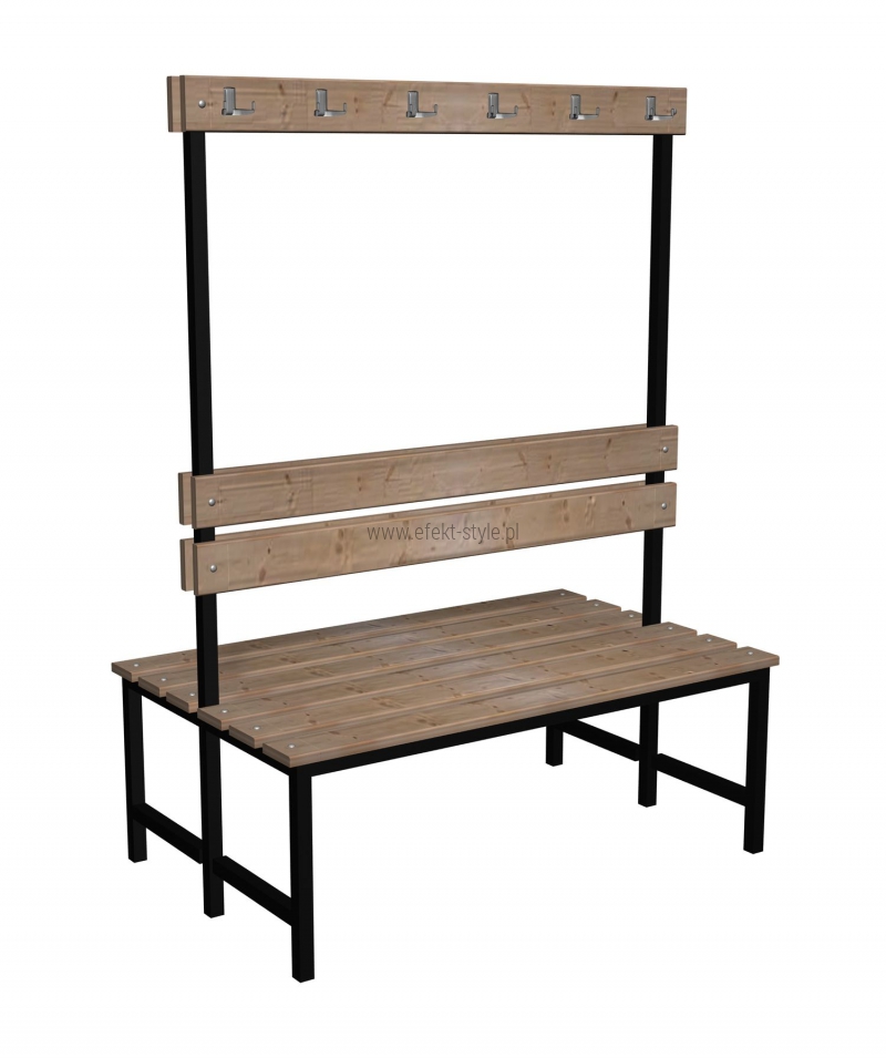 Ławka korytarzowa Premium 2-str. z oparciem i wieszakiem 1m, 1,2m, 1,5m, 1,8m, 2,0m.