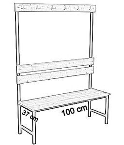 jednostronna z oparciem i wieszakami 100 cm