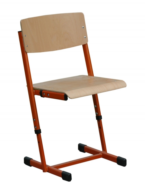 Krzesło ucznia REKS trzyrozmiarowe z regulacją wysokości i siedziska w zakresach: 1-3, 2-4 lub 4-6.