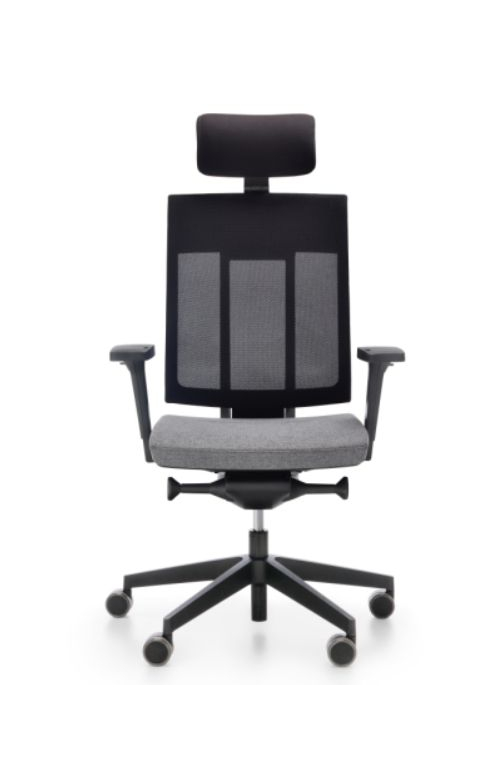 Fotel biurowy obrotowy Xenon Net 111 z zagłówkiem z  regulacją podparcia lędźwiowego