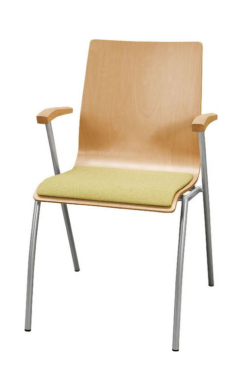 Krzesło IRYS B WOOD NS z nakładka tapicerowana na siedzisku