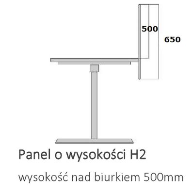 Ścianka działowa akustyczna SELVA DESK SV DK180 H1/H2 - Wysokość H2 - 650 mm