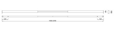 Stelaż metalowy do biurka/stołu MOBILER/Elipsa-SL - głębokość 59 cm - długość belki 150-210 cm