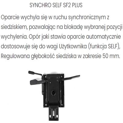  Fotel biurowy COCO BS BLACK - Synchroniczny Self SF2 Plus