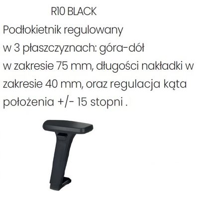 Fotel biurowy MAXPRO BT HD black/chrome - R10 czarny - regulacja w 3 płaszczyznach