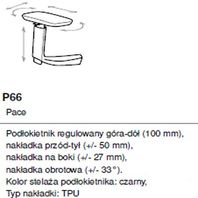 Fotel biurowy Pace 101SFL MAX - Podłokietniki P66TPU