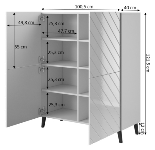 ABETO REGAŁ 100 grafit mat/ grafit połysk