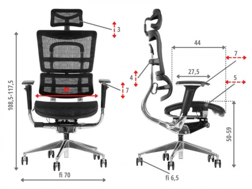 Fotel biurowy obrotowy ErgoNew S8 siedzisko siatkowe