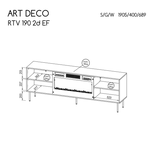 ART DECO szafka RTV EF orzech warmia