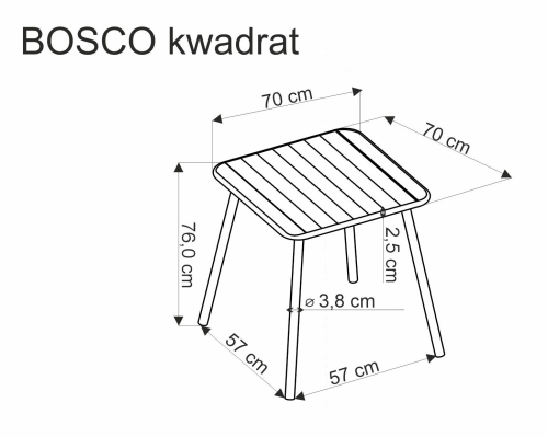 BOSCO stół kwadrat biały