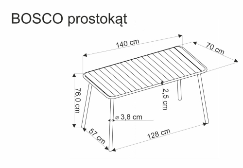 BOSCO stół prostokąt  czarny