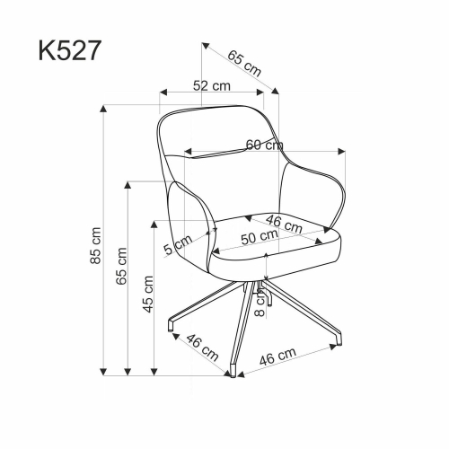 K527 krzesło brązowy / beżowy z funkcją obrotu