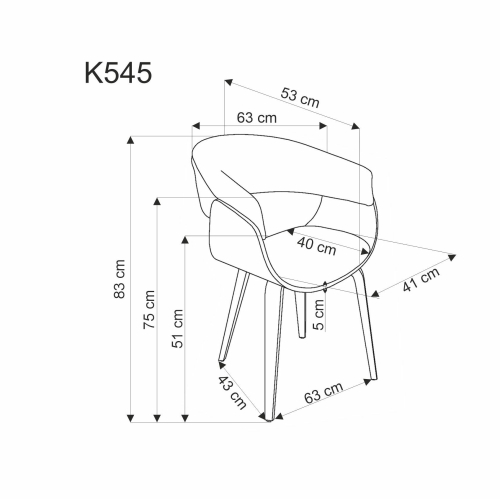 K545 krzesło beżowy / orzechowy