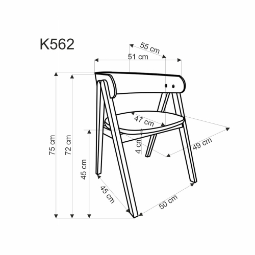 K562 krzesło orzechowy / jasny beżowy