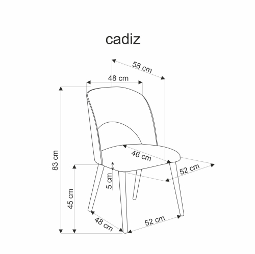 CADIZ krzesło dąb naturalny / popiel