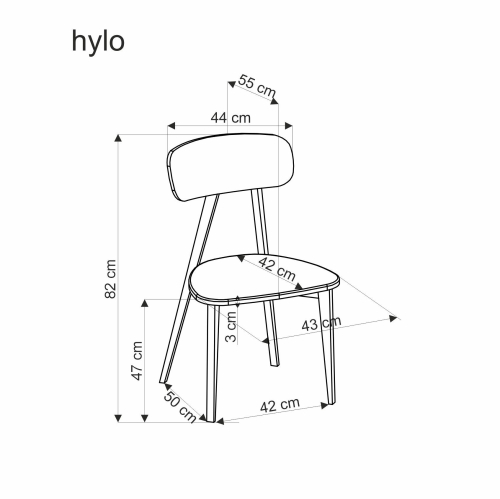 HYLO krzesło popiel / tap: SERTA 12