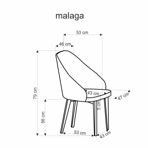 MALAGA krzesło popiel z funkcją obrotu 180 st