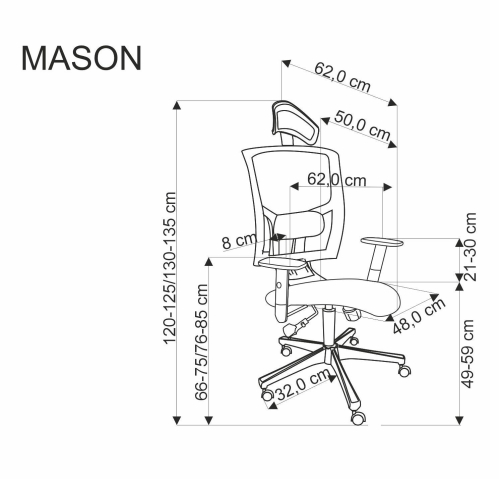 MASON fotel obrotowy biurowy czarny