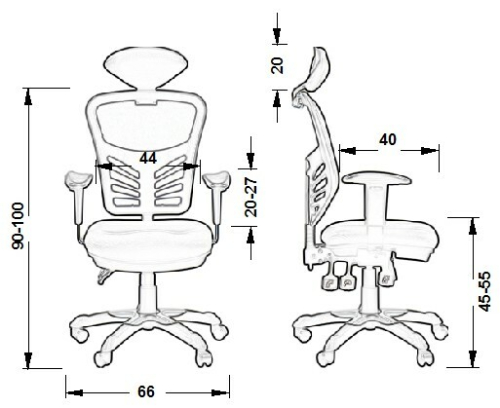 Fotel Biurowy HG-0001H CZARNY