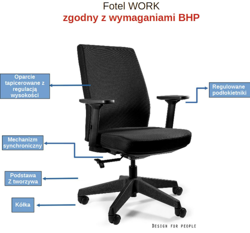 Fotel obrotowy WORK z atestem do pracy 24/7 