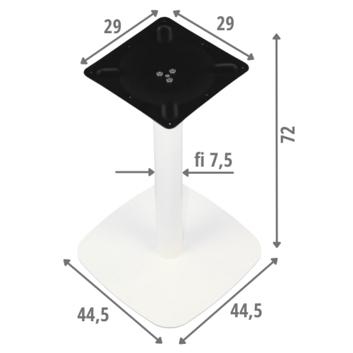 Podstawa do stolika SH-3050-2/W wysokość 72 cm, 44,5x44,5 cm