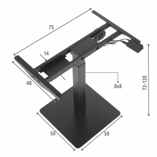 Podstawa do stolika PRATO 05-2T/B, z elektryczną regulacją wysokości w zakresie 72-120, 1-silnikowy, kolor czarny