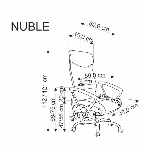 NUBLE fotel obrotowy czarny (1p=1szt)